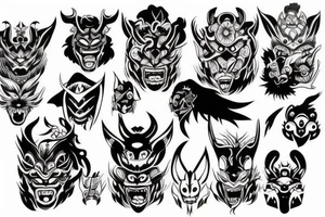 Oni mask tattoo idea