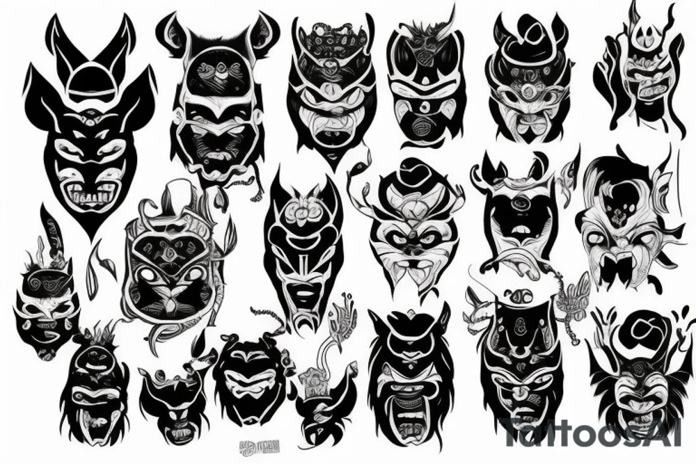 Oni mask tattoo idea
