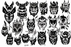Oni mask tattoo idea