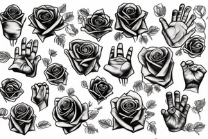 Hand of hams with roses tattoo idea