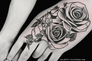 Hand of hams with roses tattoo idea