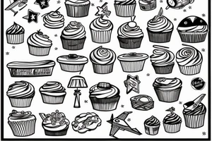 Cupcake with and airplane tattoo idea