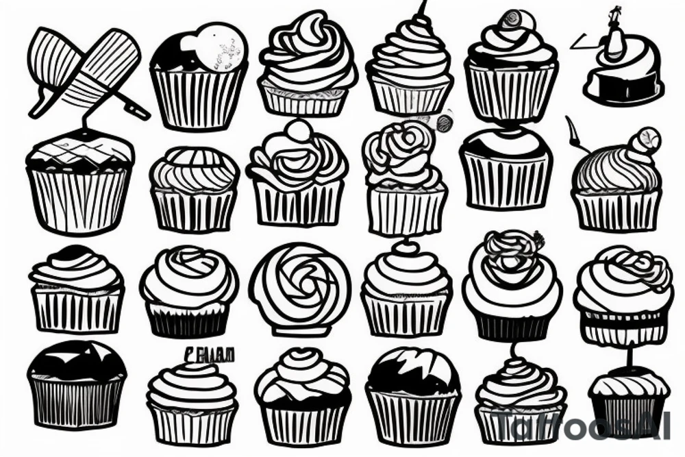 Cupcake with and airplane tattoo idea