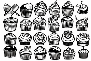 Cupcake with and airplane tattoo idea