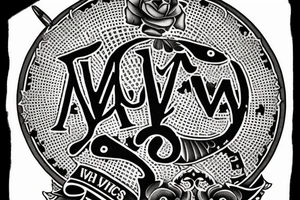 In typewriter font, quote "veni, vidi, vici" with vatican symbols surrounding it tattoo idea