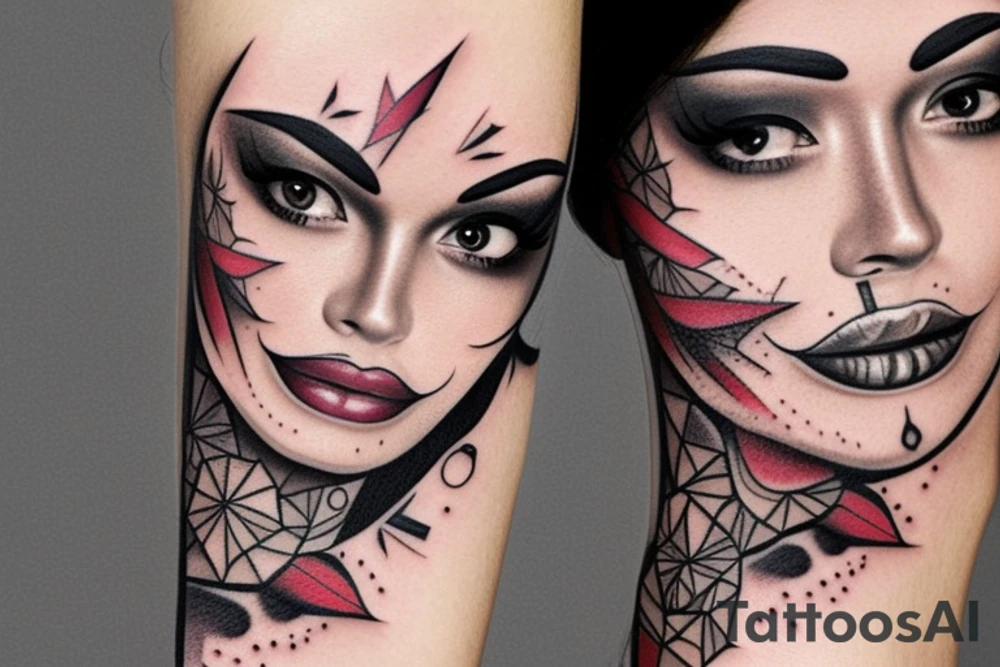 Chicano lady face makeup tattoo idea