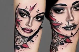 Chicano lady face makeup tattoo idea