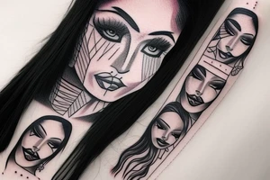 Chicano lady face makeup tattoo idea