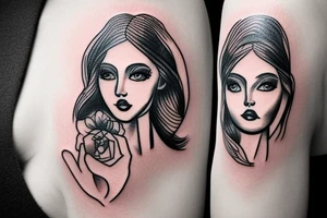 Woman face pretty portrait tattoo idea