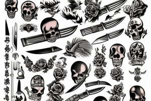 American traditional knife tattoo idea
