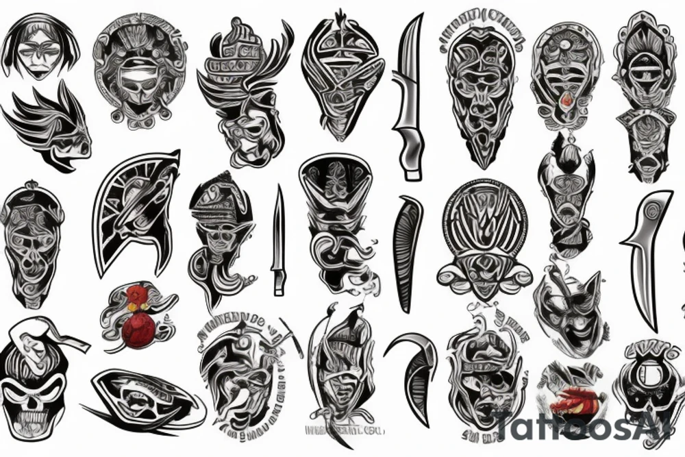 American traditional knife tattoo idea