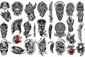 American traditional knife tattoo idea