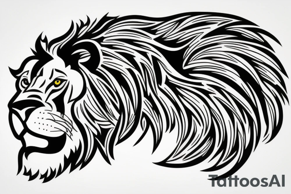 Lion with electricity tattoo idea