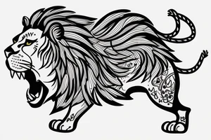 Lion with electricity tattoo idea
