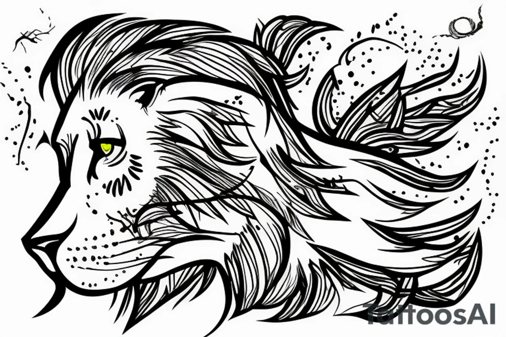 Lion, lightning tattoo idea