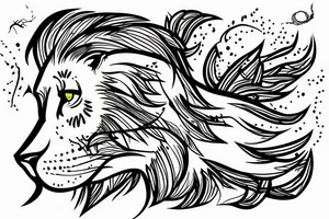 Lion, lightning tattoo idea