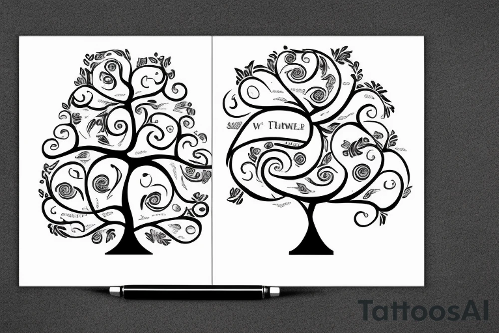 Family tree, men tattoo idea