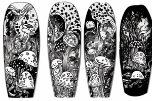 Snowboard, mushroom tattoo idea