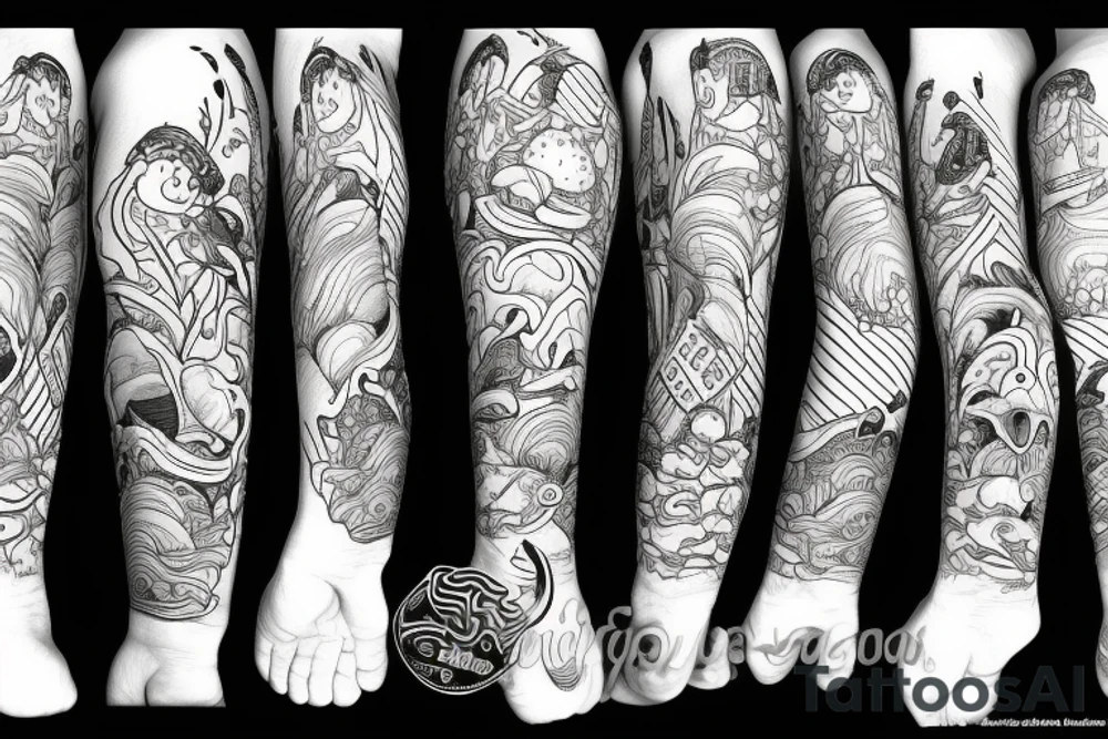 Snowboard, mushroom man tattoo idea