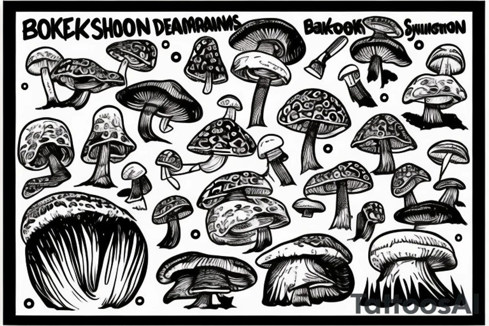 Snowboard, mushroom man tattoo idea