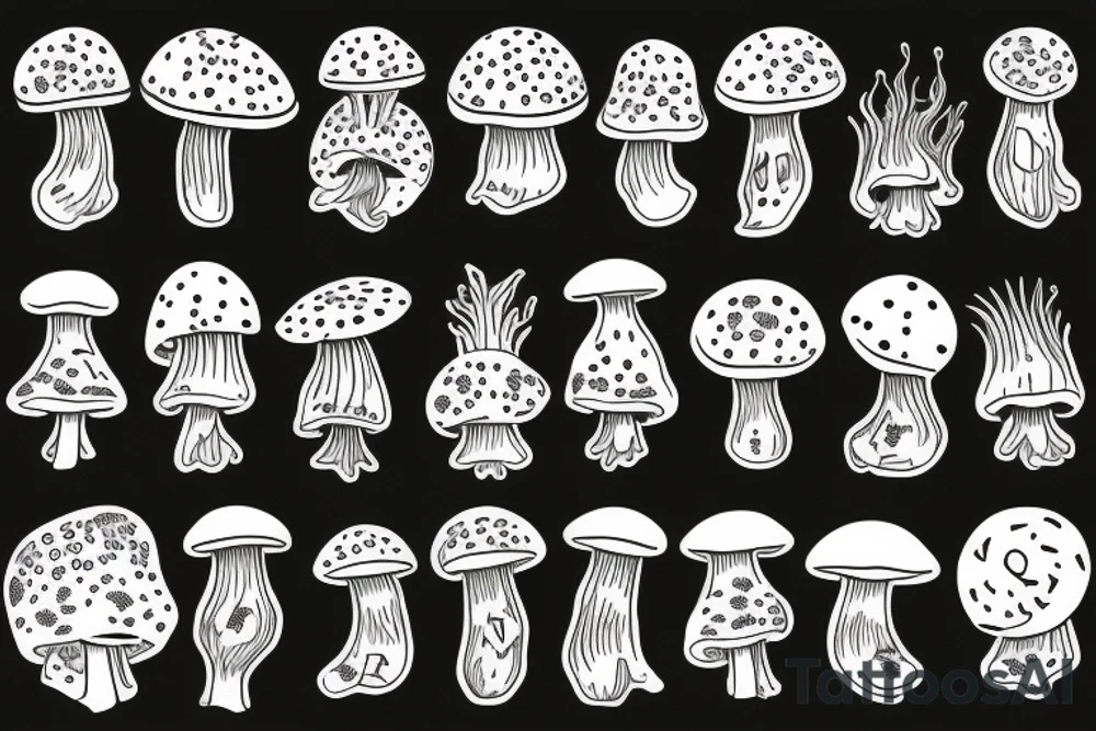 mushroom man tattoo idea