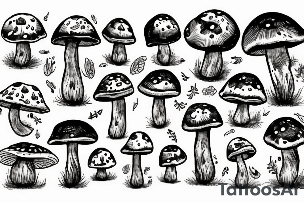 mushroom man tattoo idea