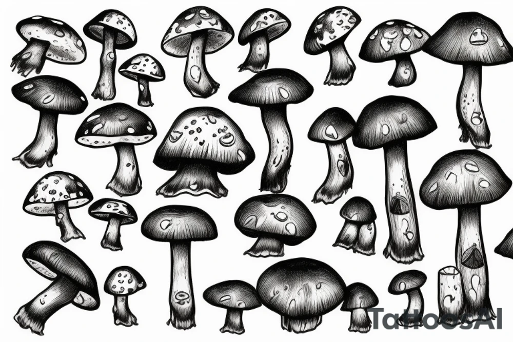 mushroom man, feet tattoo idea