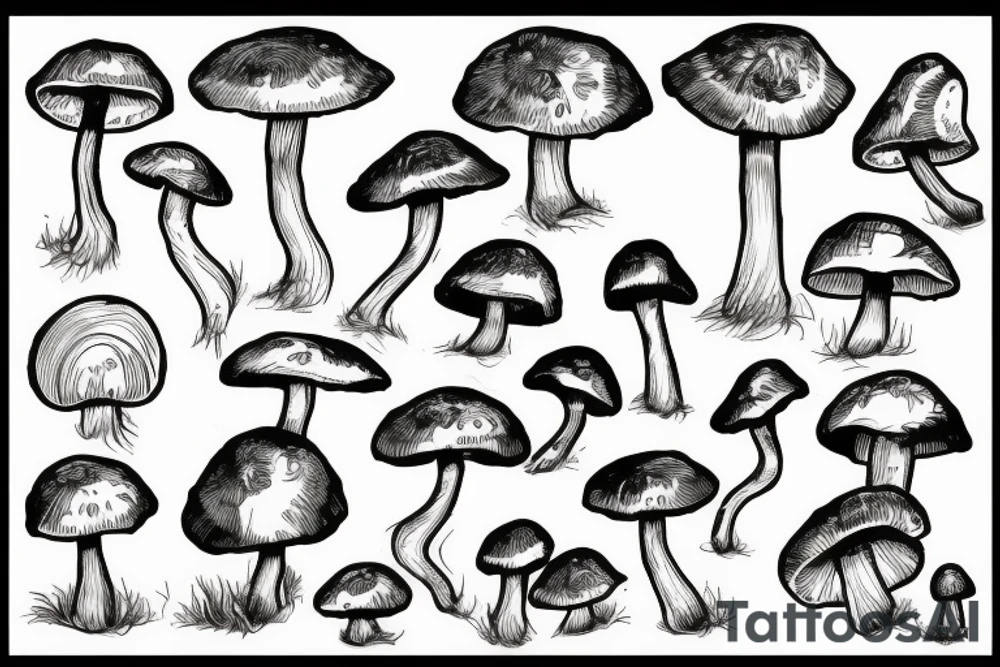 mushroom man, feet tattoo idea