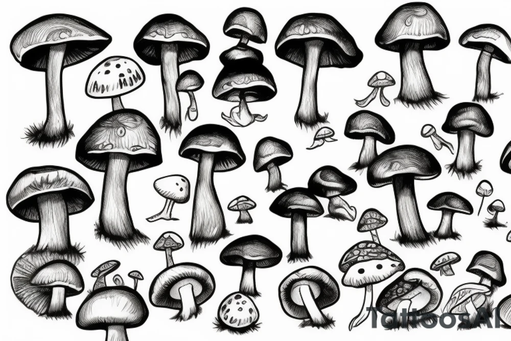 mushroom man, feet tattoo idea