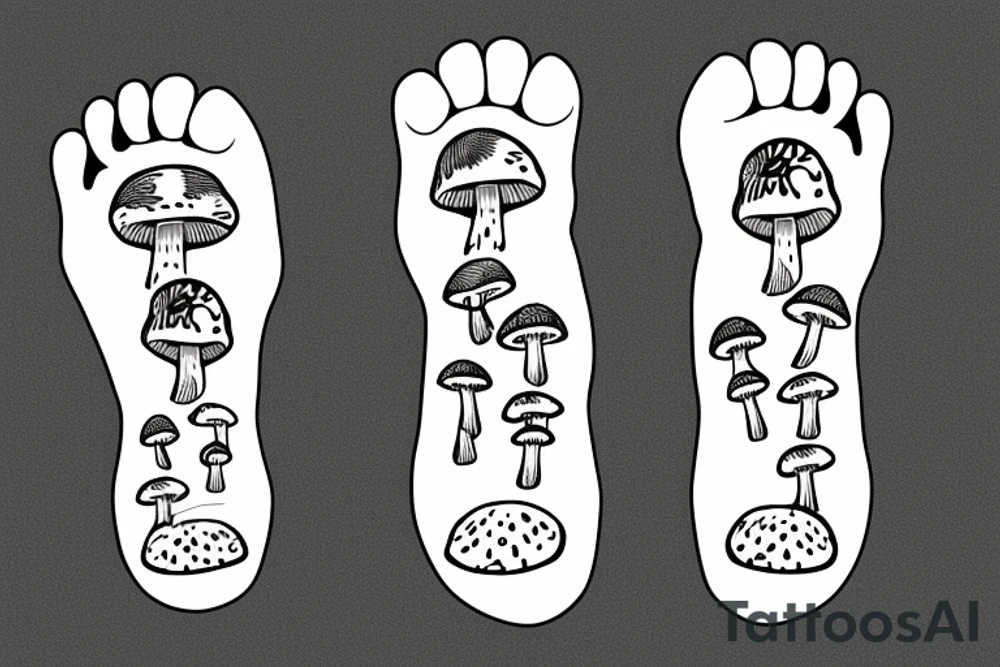 mushroom man, feet tattoo idea