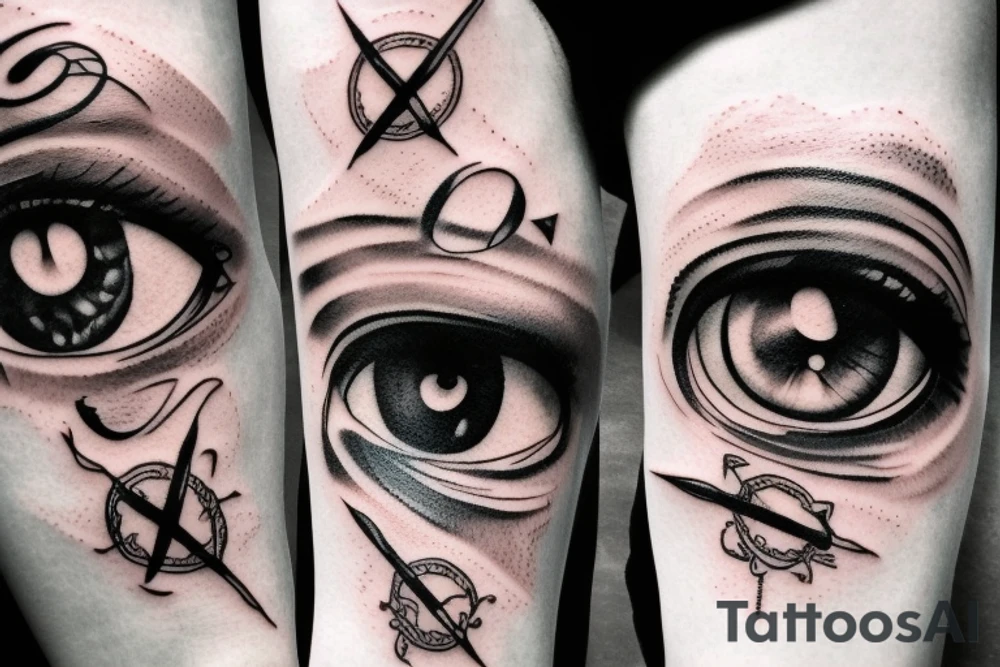 Eye, sword tattoo idea