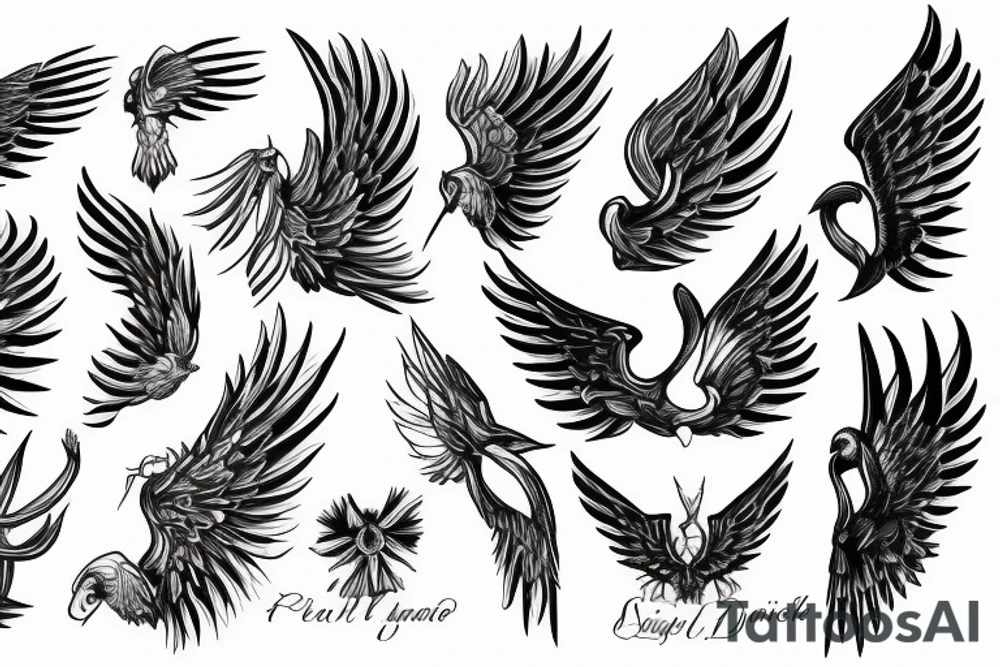 angle wing tattoo idea