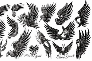 angle wing tattoo idea