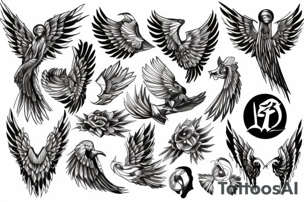 angle wing tattoo idea