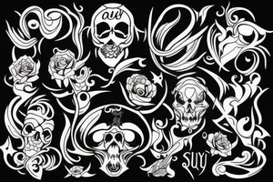 front wiht name"QUY" tattoo idea