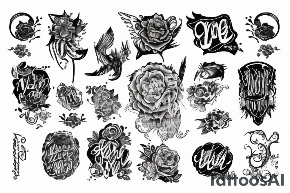 front with name"QUY" tattoo idea