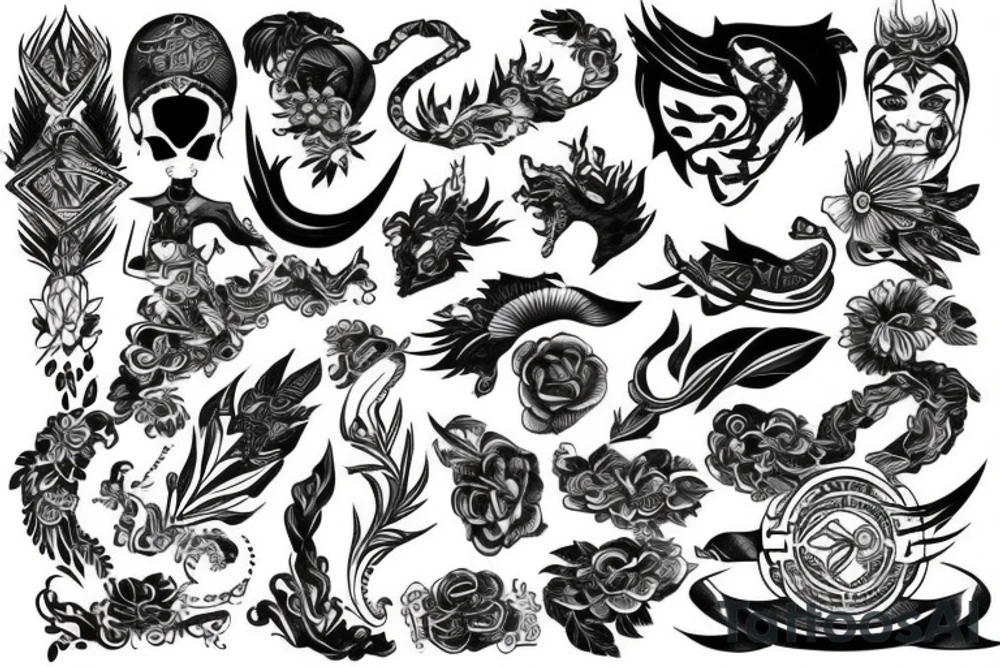 Filipino mixed tattoo that means empowering in sketch tattoo idea