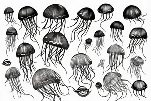 Jellyfish outline tattoo idea