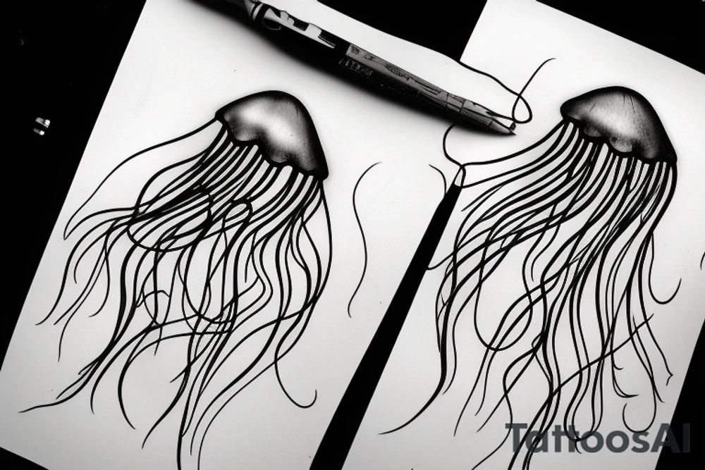 Jellyfish outline tattoo idea