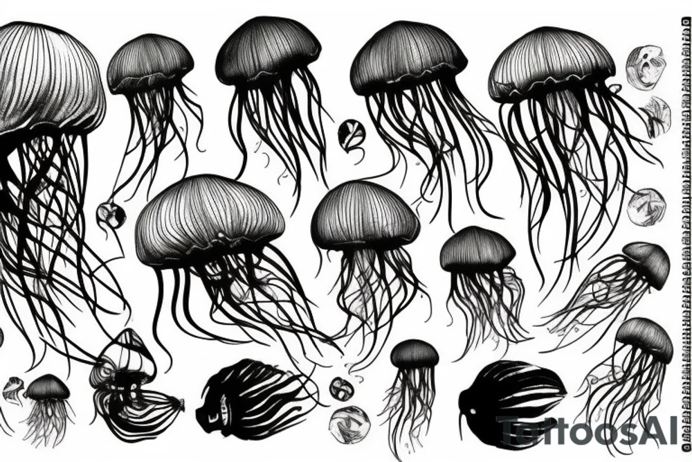 Jellyfish outline tattoo idea