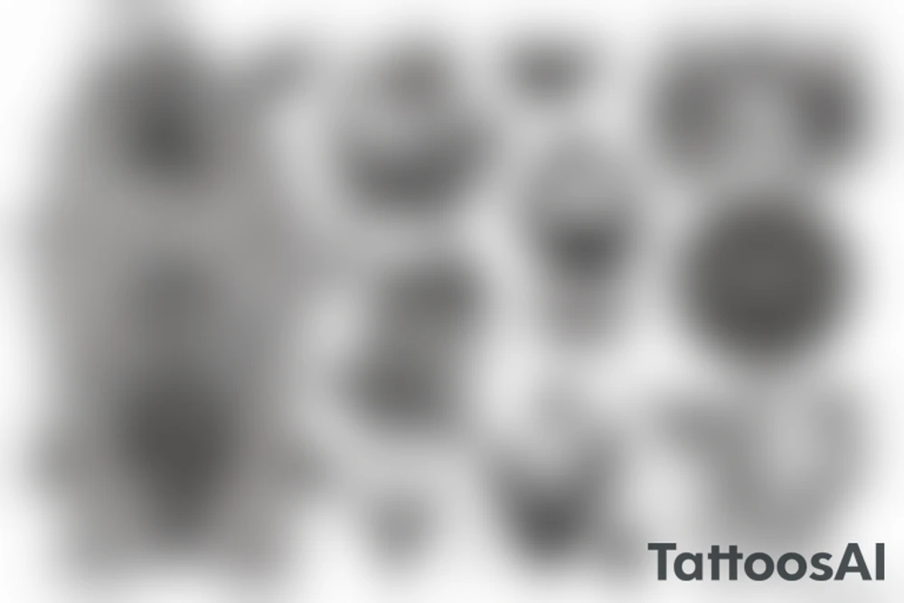 starts and darkness with the quote "non ducor, duco" tattoo idea
