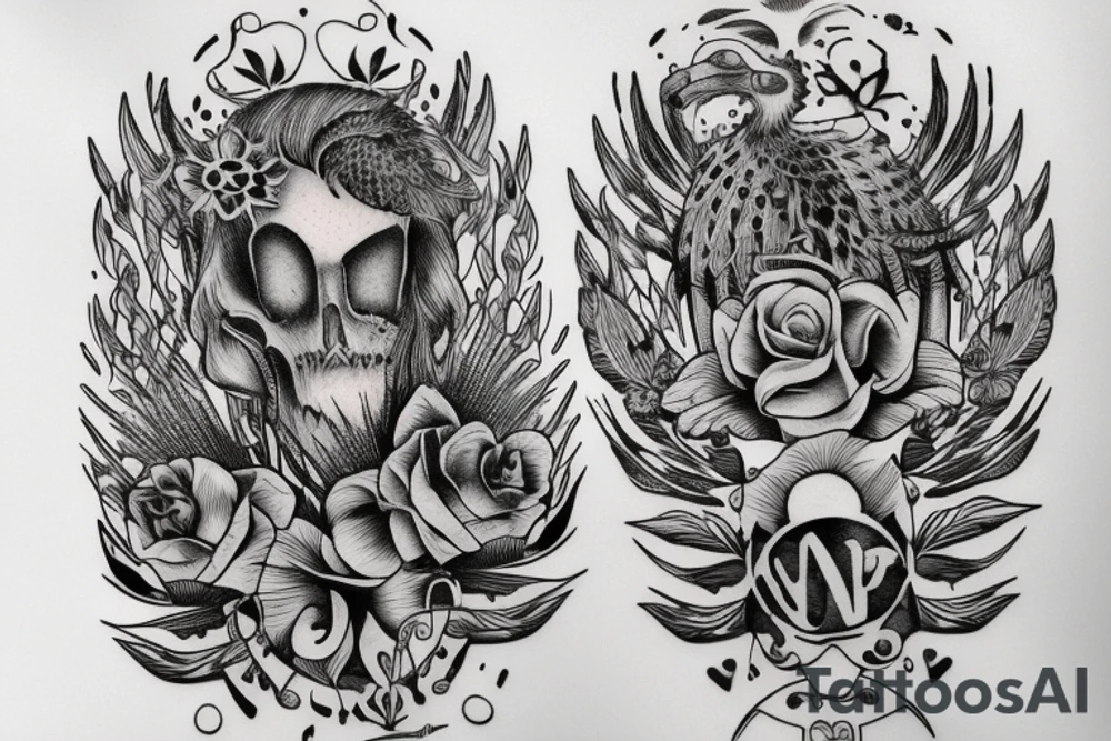 starts and darkness with the quote "non ducor, duco" tattoo idea