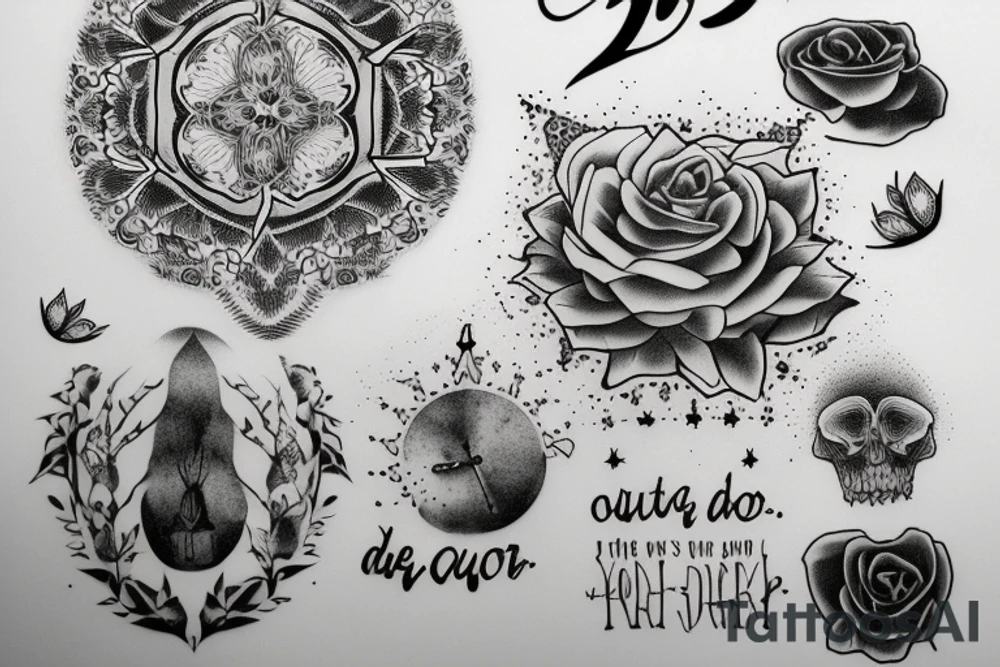 starts and darkness with the quote "non ducor, duco" tattoo idea