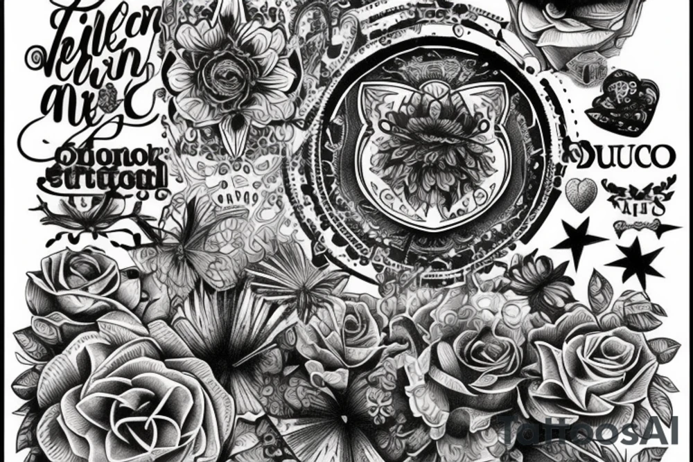 starts and darkness with the quote "non ducor, duco" tattoo idea