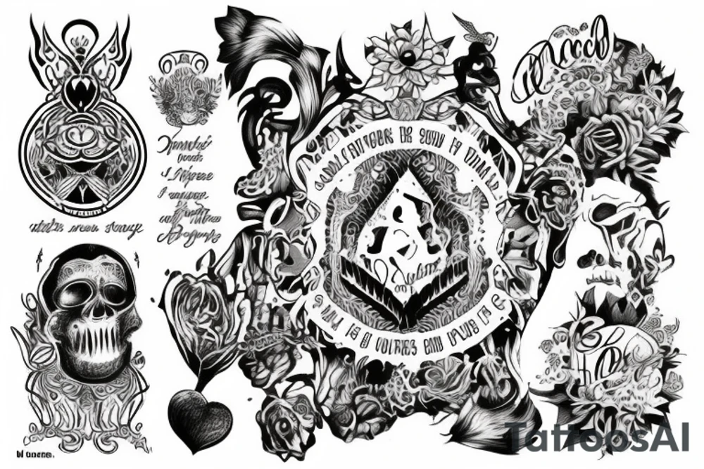 starts and darkness with the quote "non ducor, duco" tattoo idea