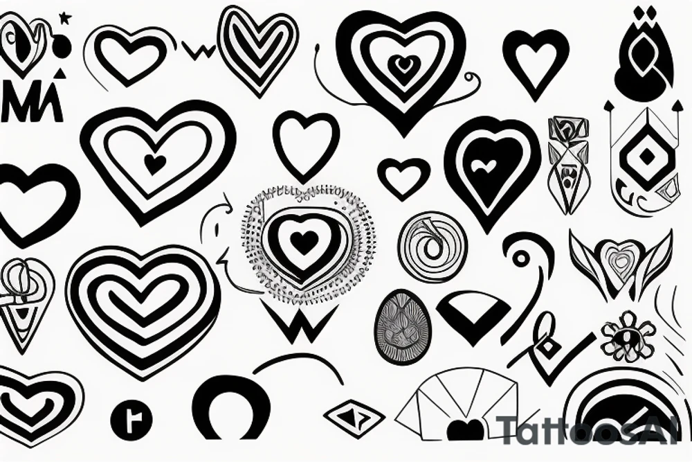 Heart with M and A tattoo idea