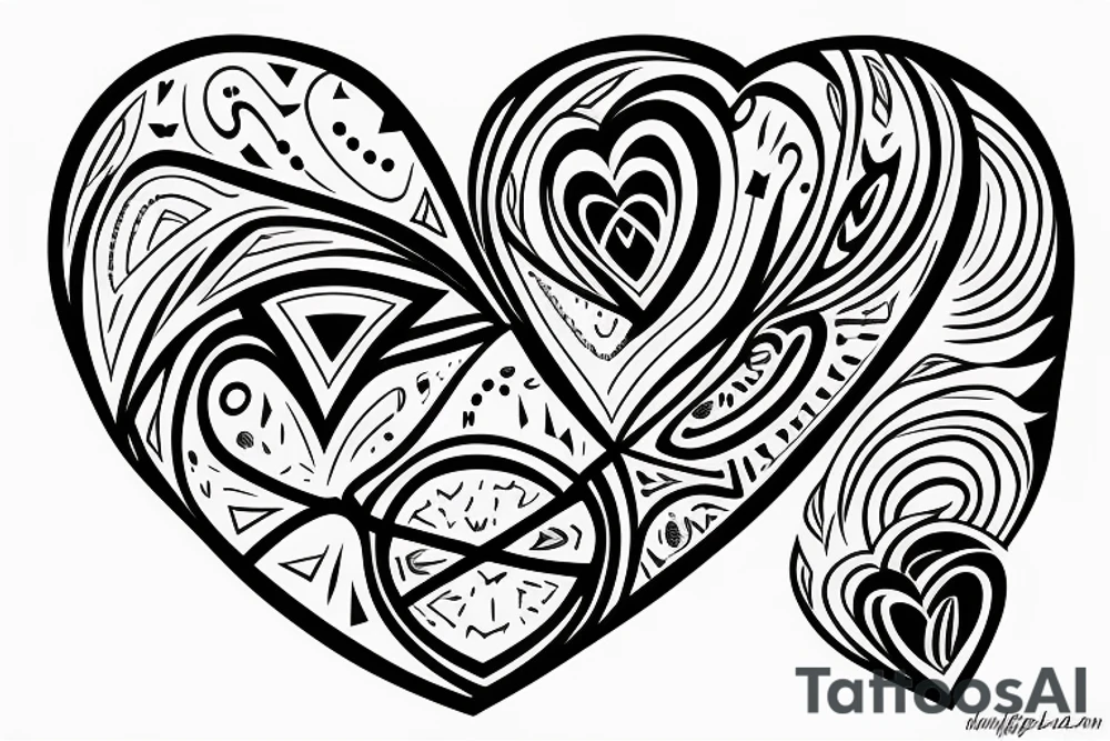 Heart with M and A tattoo idea