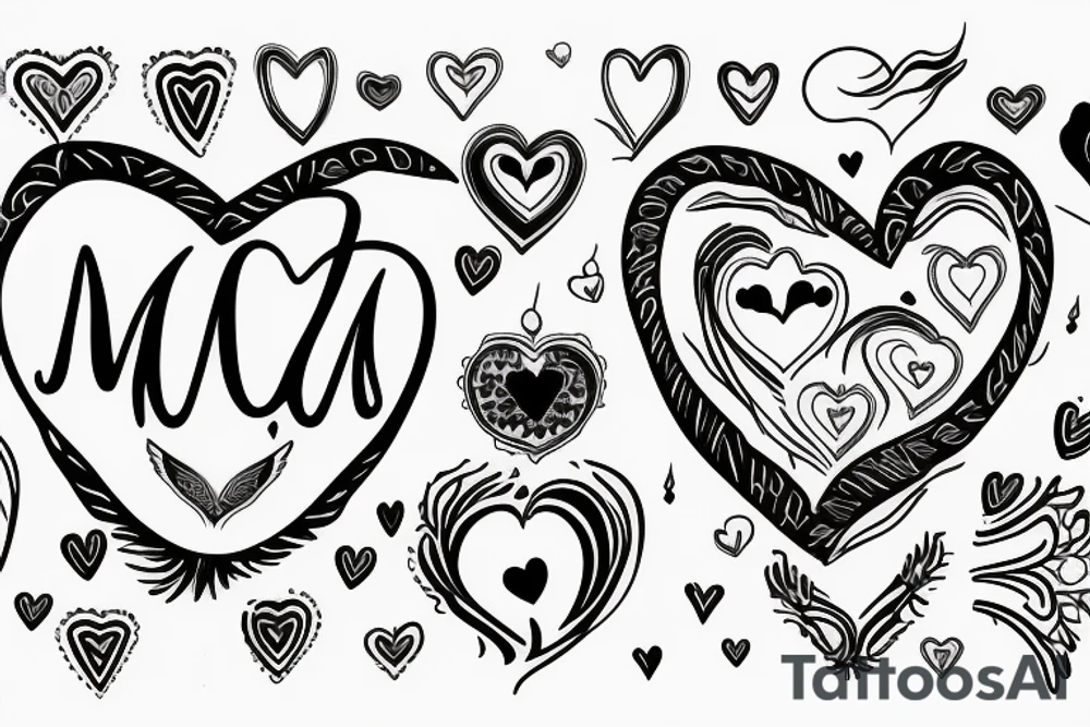 Heart with M and A tattoo idea