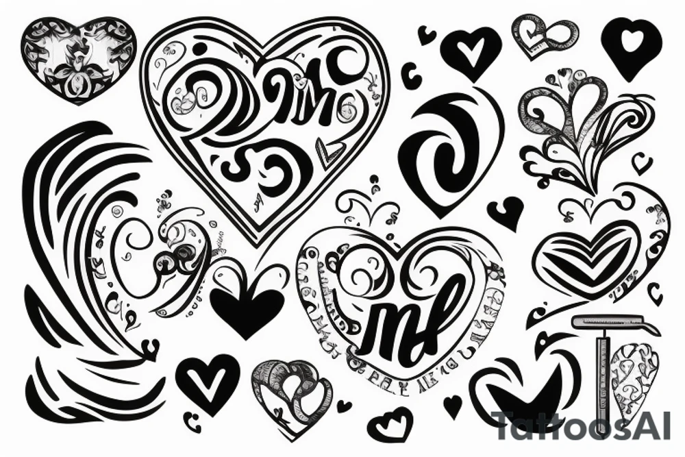 Heart with M and A tattoo idea