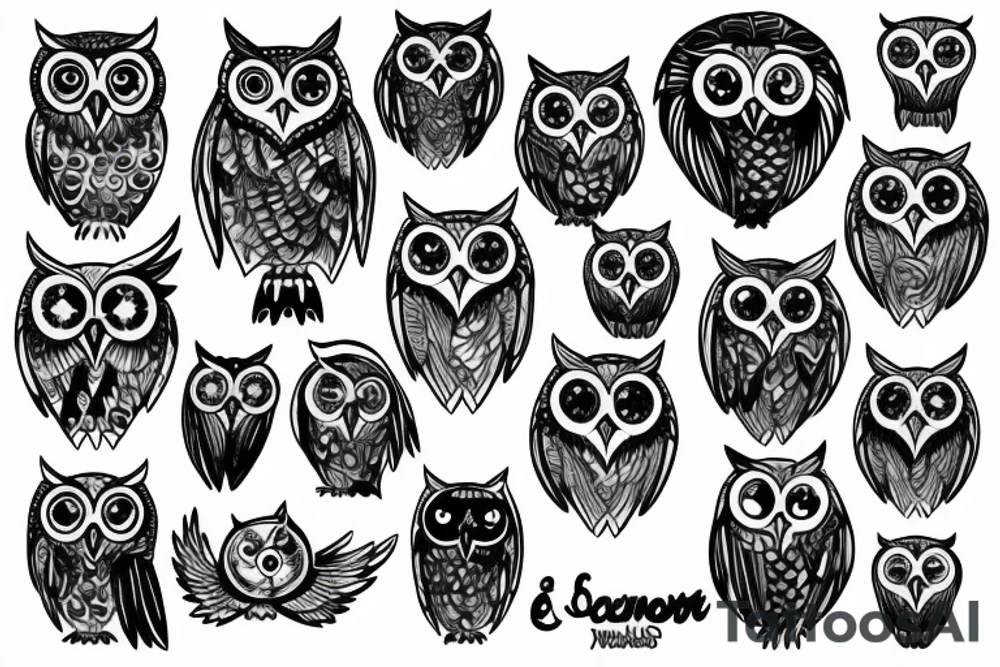 Full owl tattoo idea